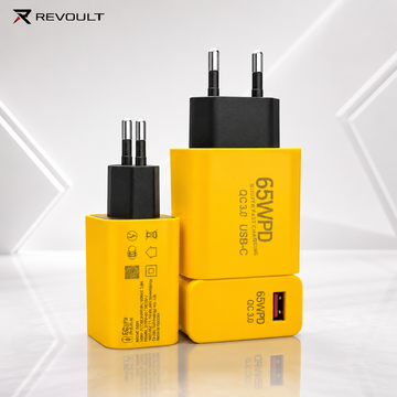 REVOULT 65W PD Adapter – Super Fast Charging USB-C & QC 3.0 Fast Charger