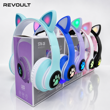 REVOULT Kitty Beat RGB Wireless Headphones – Cute, Stylish & Powerful Sound